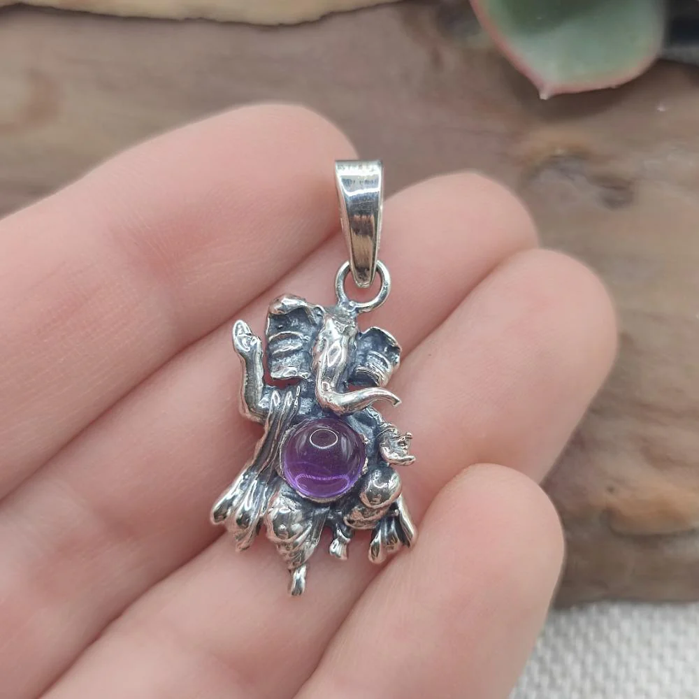 Ciondolo Ganesh con pietra in argento 925 - BAPINI - Image 12