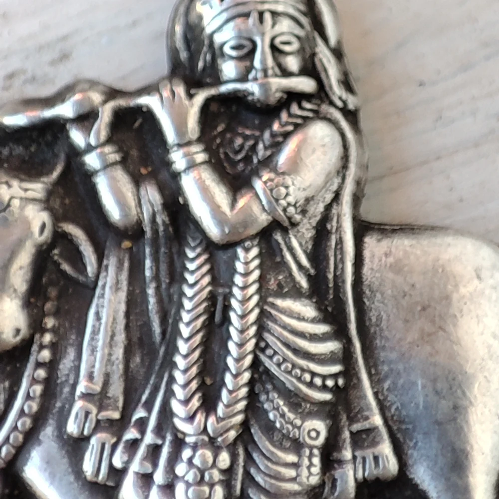 Ciondolo in argento antico con divinità - KRISHNA - Image 6