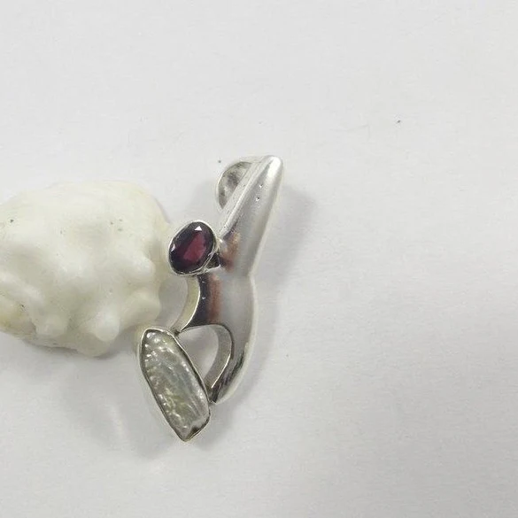 CIONDOLO perla - granato argento 925