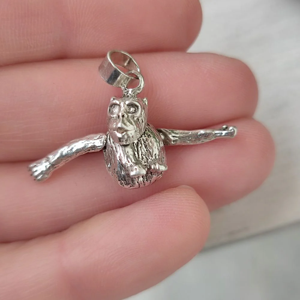 Ciondolo scimmia in argento 925 - MONKEY - Image 3