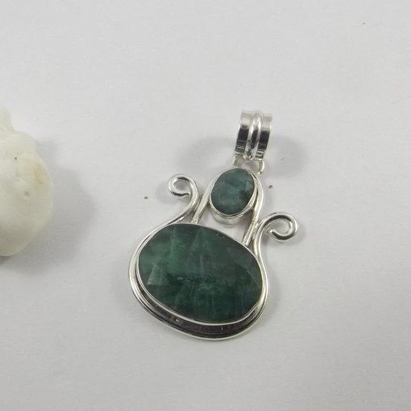 CIONDOLO smeraldo argento 925