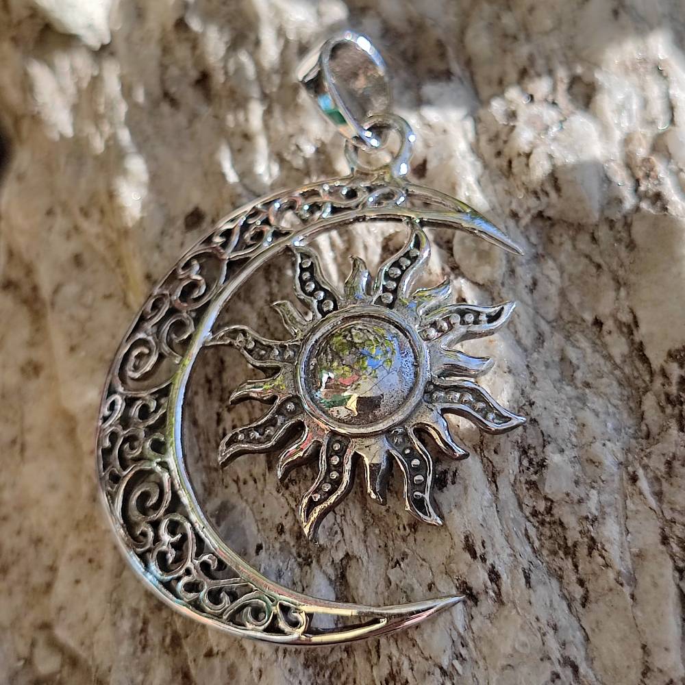 Ciondolo sole e luna in argento 925 - KOTRI - Image 3