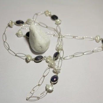 Collana argento con pietre dure