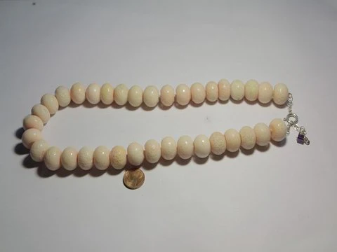 Collana argento e CORALLO fossile rosa - Image 2