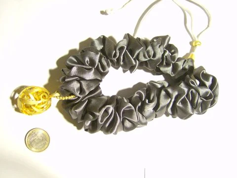 COLLANA FIORI argento dorato e seta - Image 3