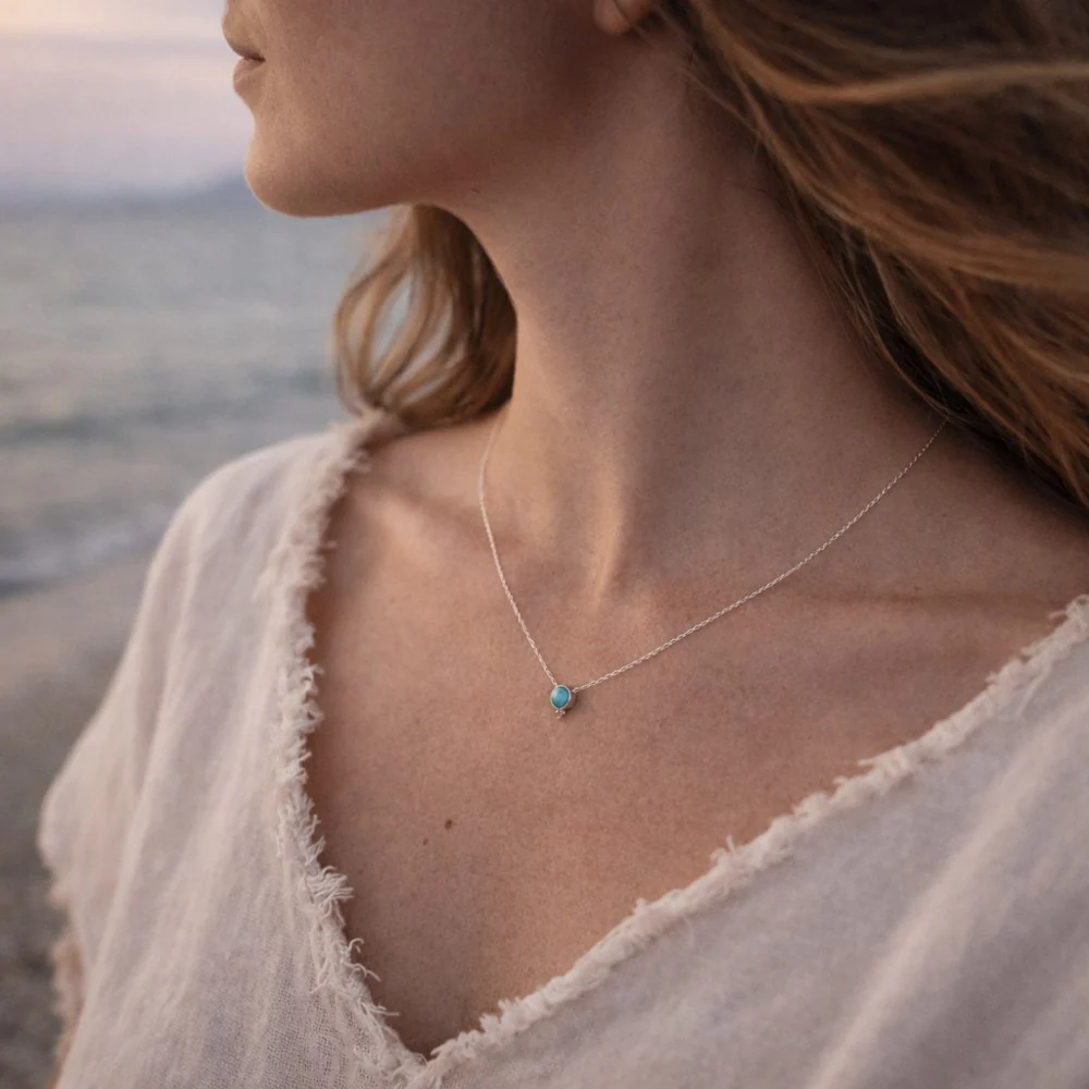 Collana in argento 925 con turchese - KUSUM - Image 3
