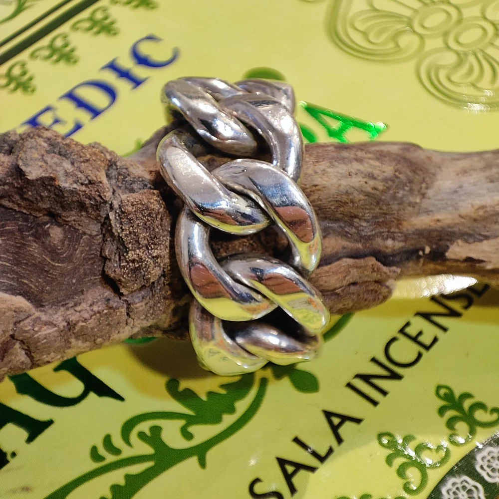 ANELLO CATENA groumette argento uomo/donna misura 26