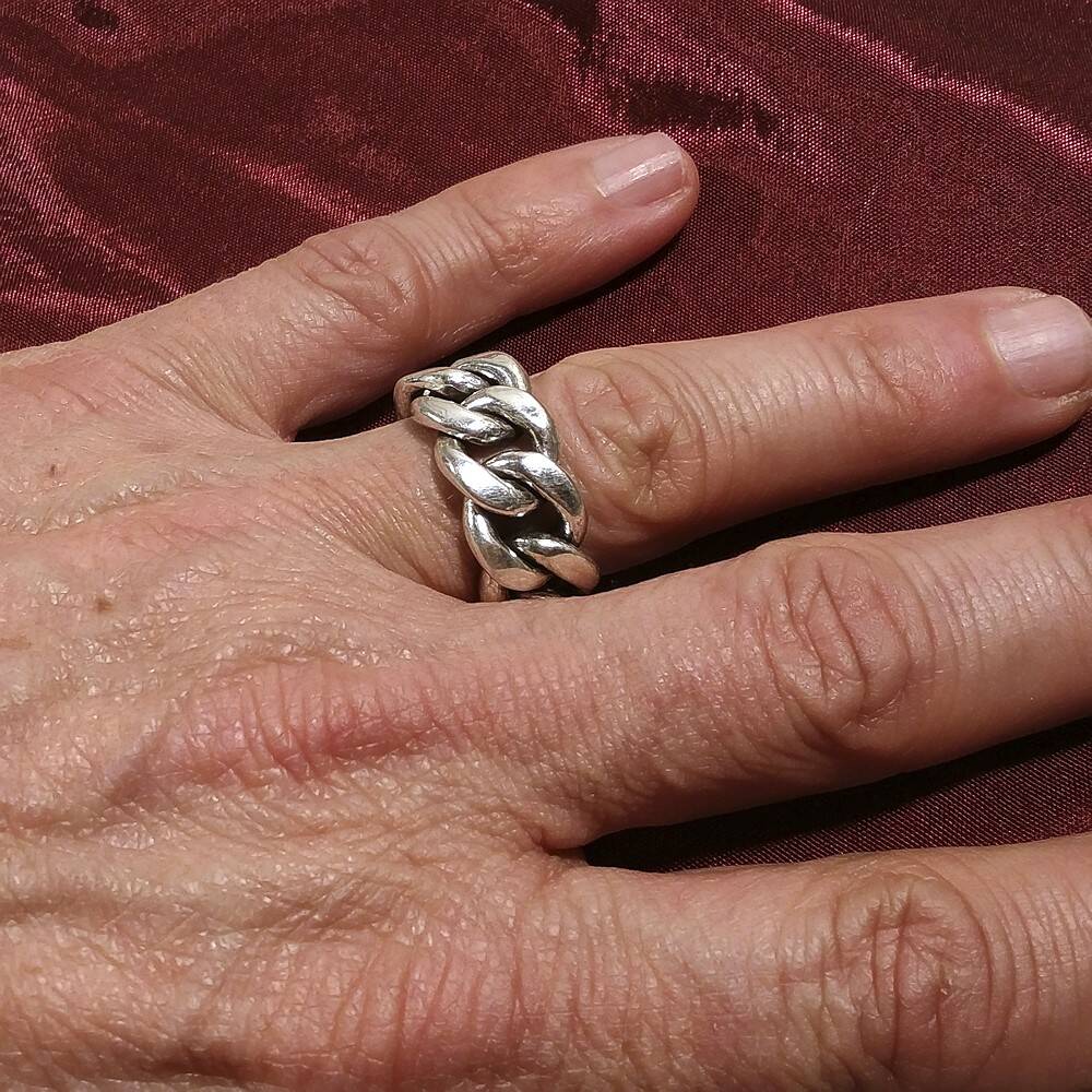 ANELLO CATENA groumette argento uomo/donna misura 26 - Image 4