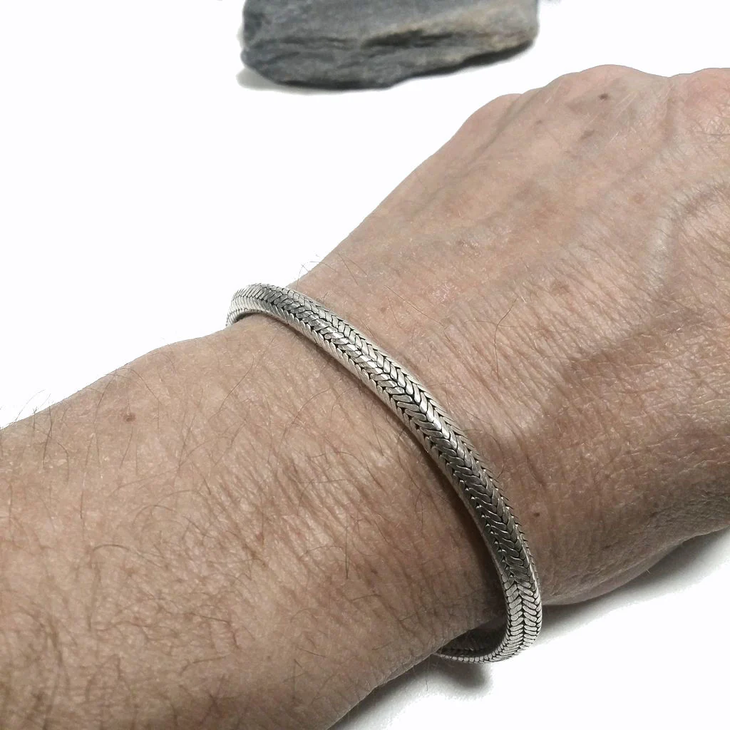 Bracciale Snake argento 925 tondo | Bracciale da UOMO e DONNA | Coda di topo 20.5 cm - Image 2