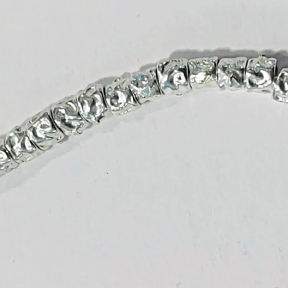 BRACCIALE ARGENTO a tubi martellati piccoli - Image 2