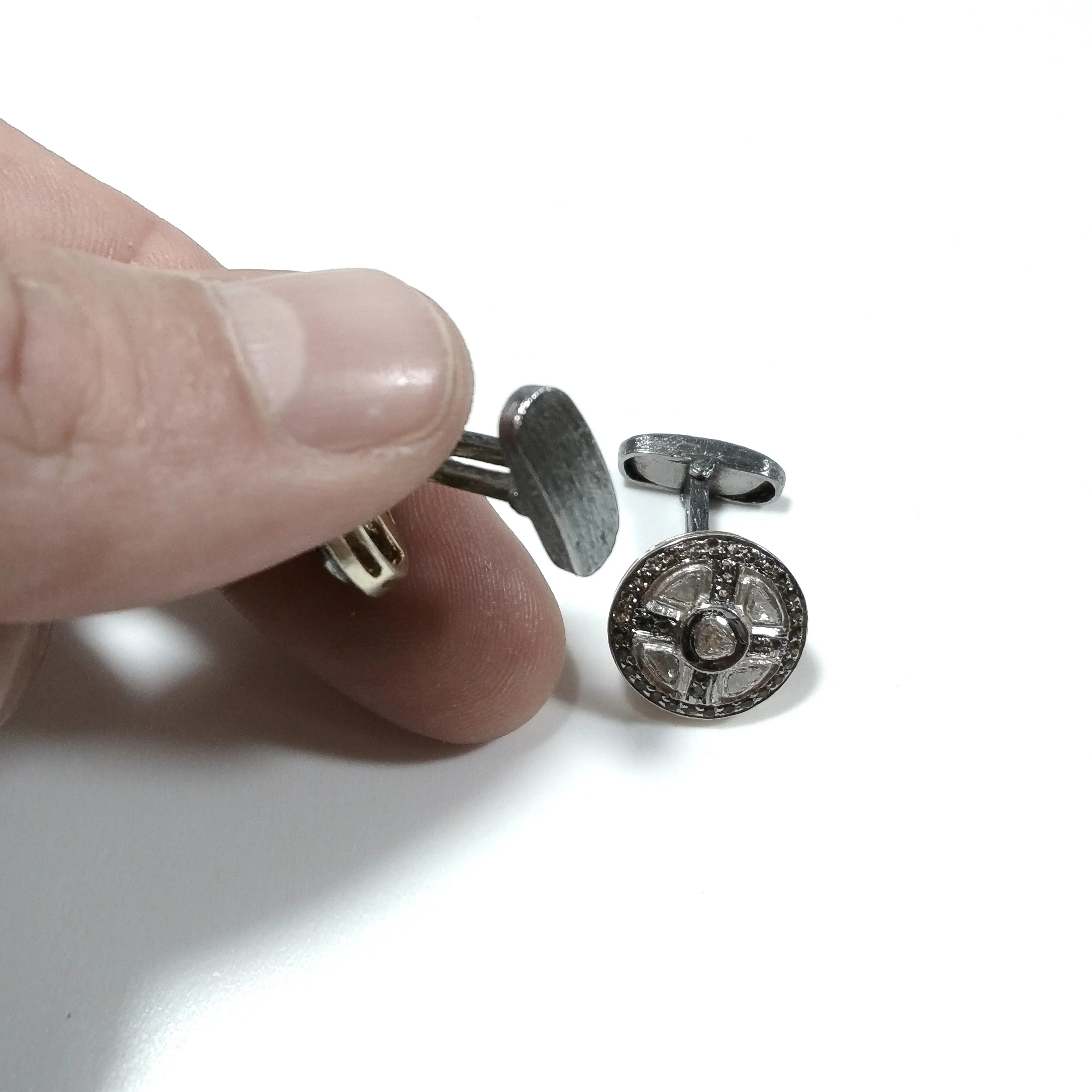 GEMELLI in argento 925 con Diamante taglio rosetta | GIOIELLI IN ARGENTO - Image 3