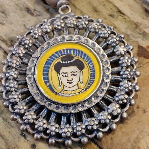 JAPA MALA con CALCEDONIO, Agata bianca e BUDDHA - Image 3