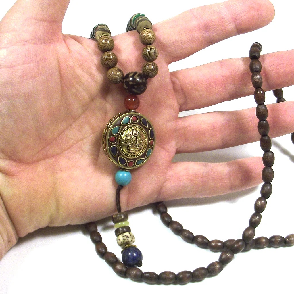 Japa Mala semi e legno con Ganesh - BHELOA - Image 3