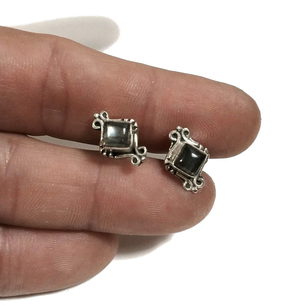 MINI ORECCHINI argento 925 - Labradorite | Gioielli argento piercing - Image 2