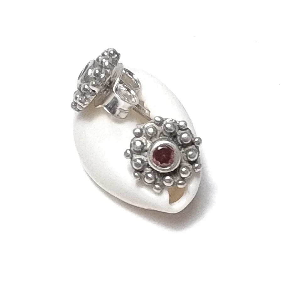 Mini ORECCHINI Argento 925 ORECCHINI Granato | ORECCHINI da lobo