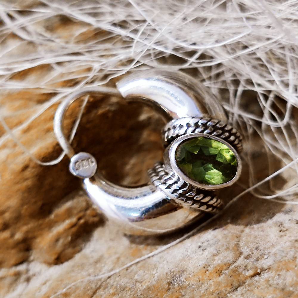 ORECCHINI a cerchio in argento 925 con pietra - DONGA - Image 3