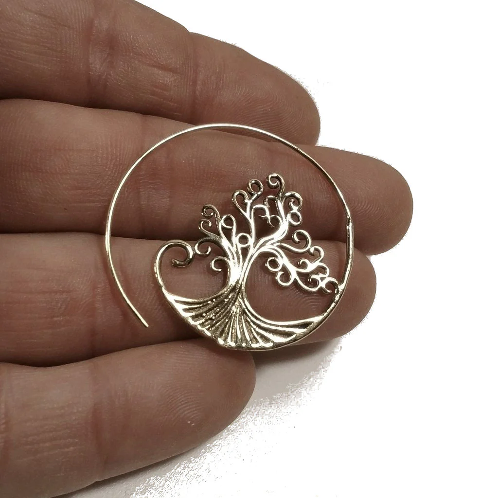 Orecchini Albero della vita in ottone - Image 4