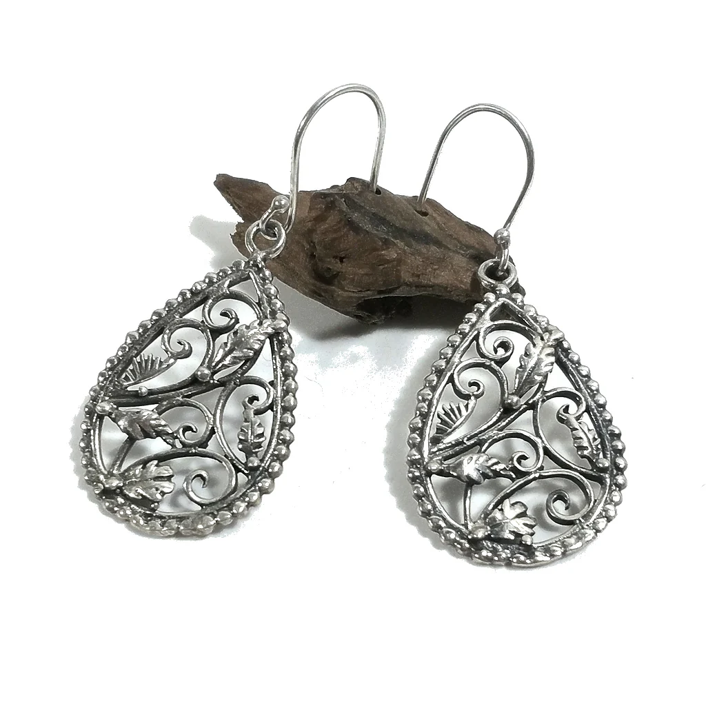 ORECCHINI argento 925 artigianali | Orecchino motivo floreale | argento - Image 5
