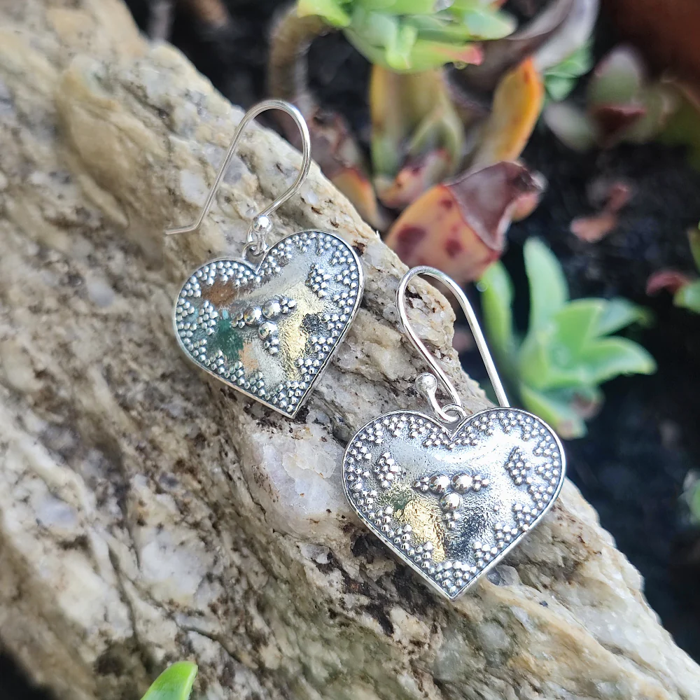 ORECCHINI cuore in argento 925 cuore - KANDARA