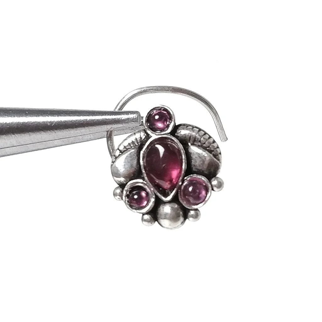 ORECCHINI da naso PORTO ROTONDO | con Spirale e Pietra | Argento 925 | Piercing BOHO - Image 3