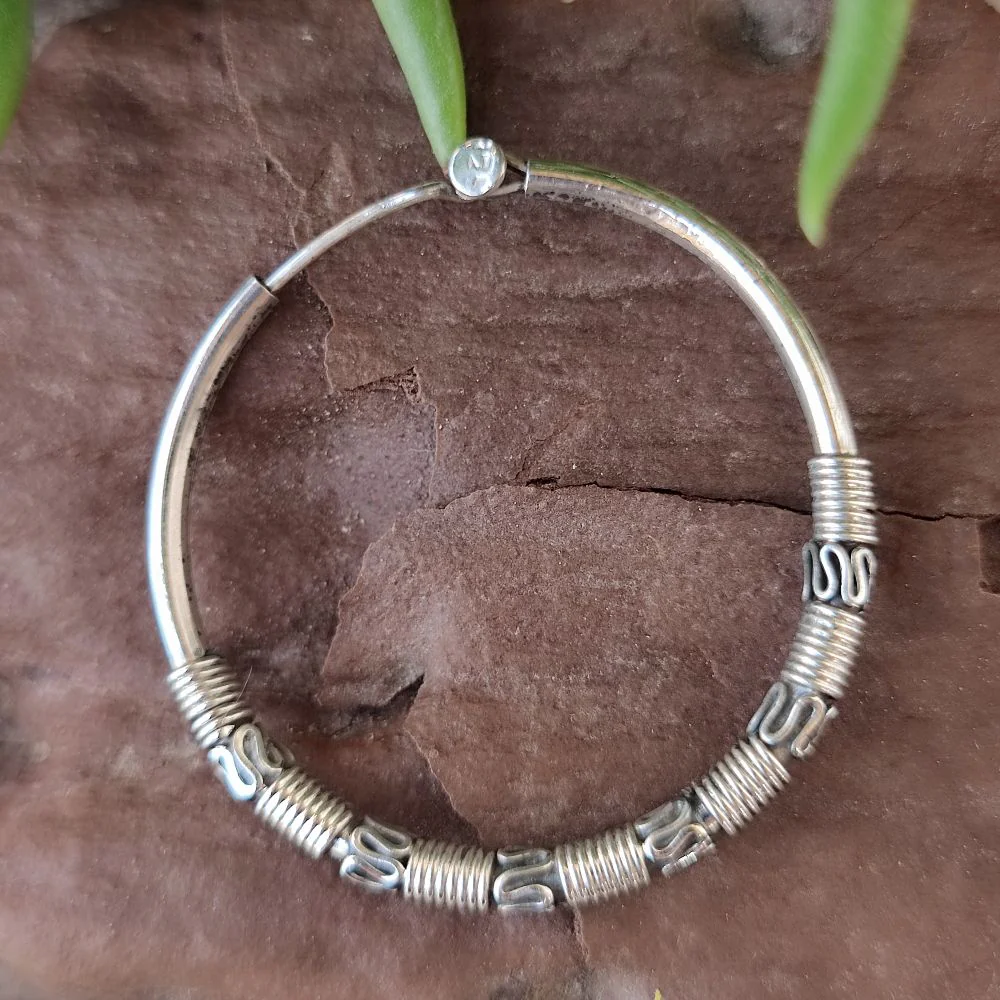 ORECCHINI etnici a cerchio in argento 925- KOKNSA - Image 3