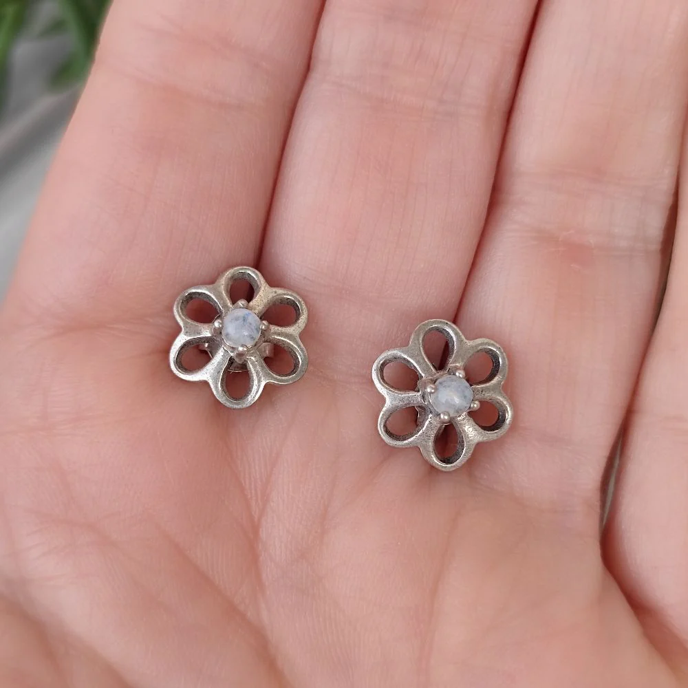 ORECCHINI etnici con pietra in argento 925 - GHUMA - Image 3