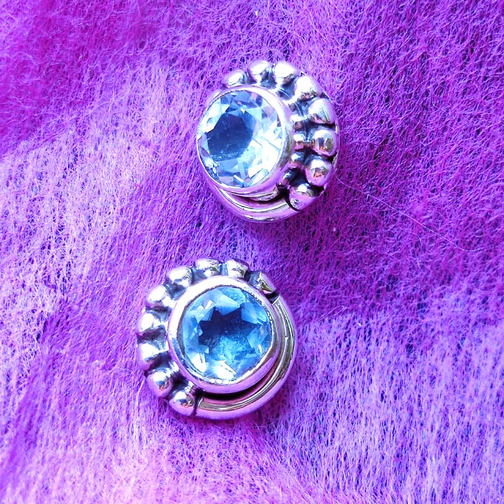 ORECCHINI etnici con pietra in argento 925 - PETALD - Image 3
