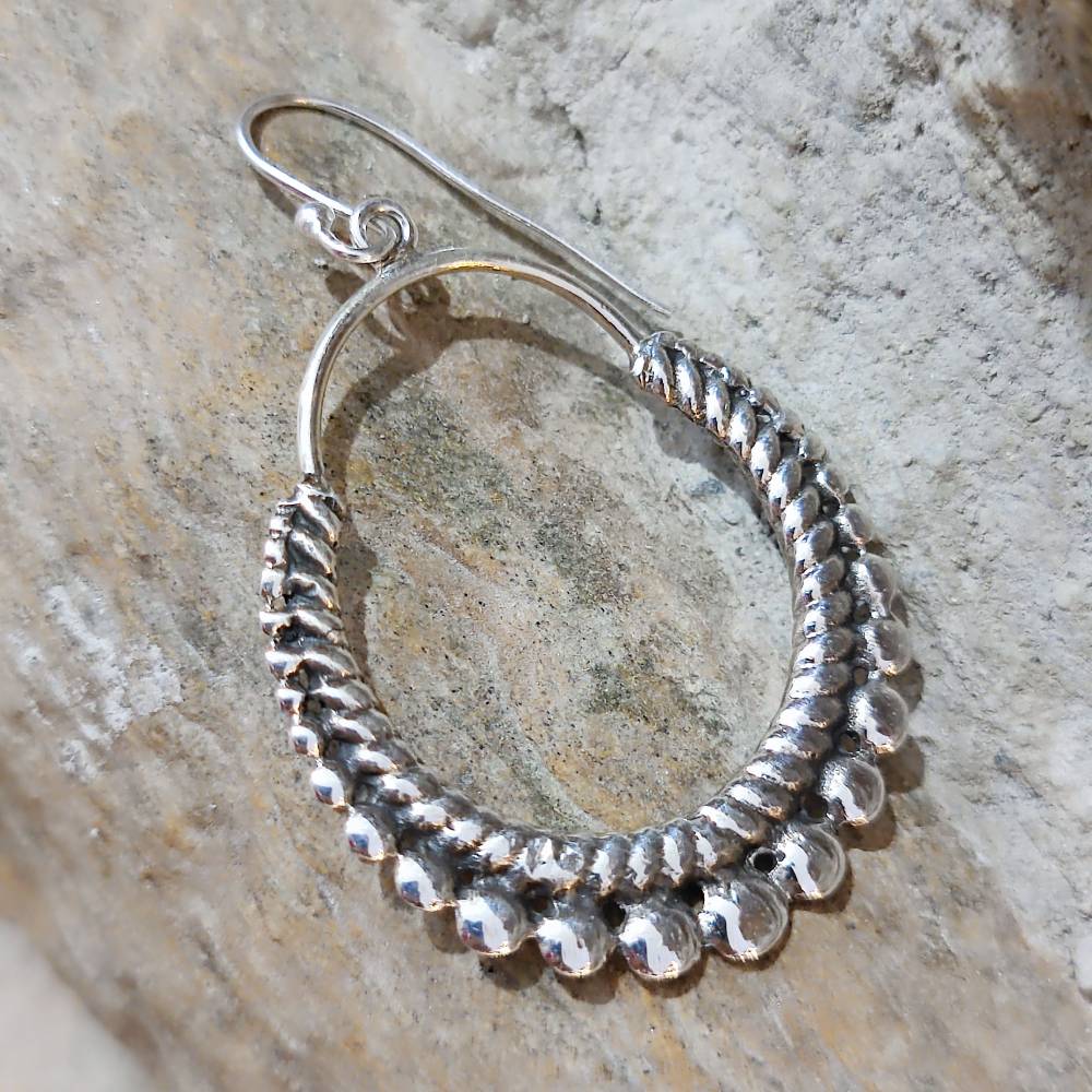 ORECCHINI  a cerchio etnici in argento 925 - ARJUNDA - Image 3