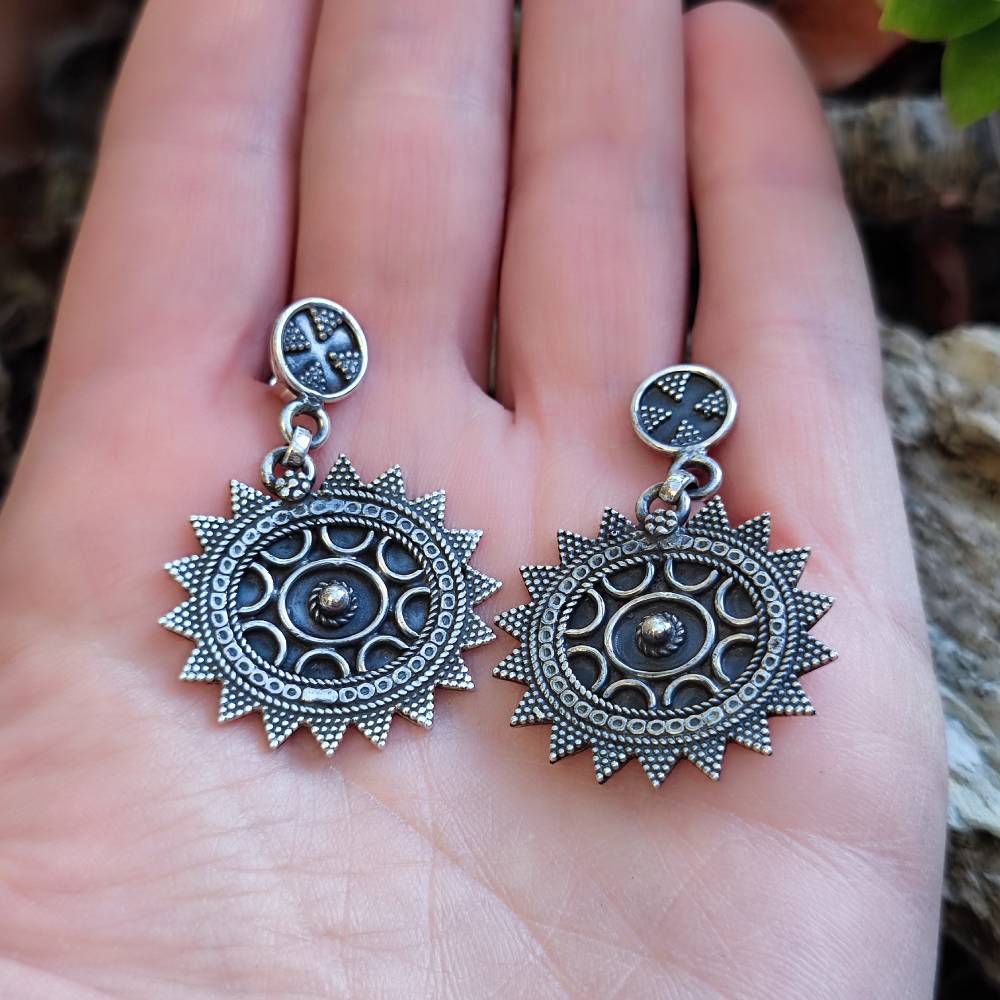 ORECCHINI etnici in argento 925 - KHORA