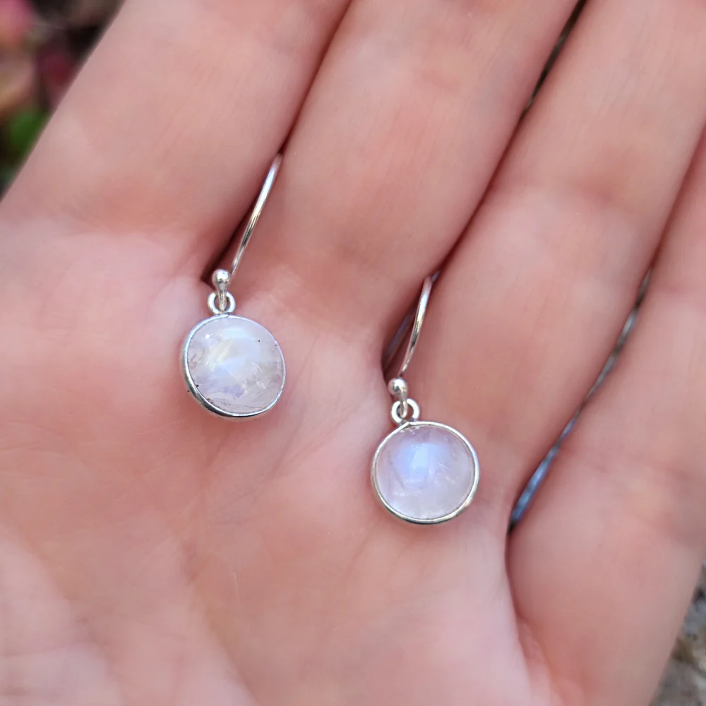Orecchini etnici in argento 925 pietra di luna - DOSTPUR - Image 3