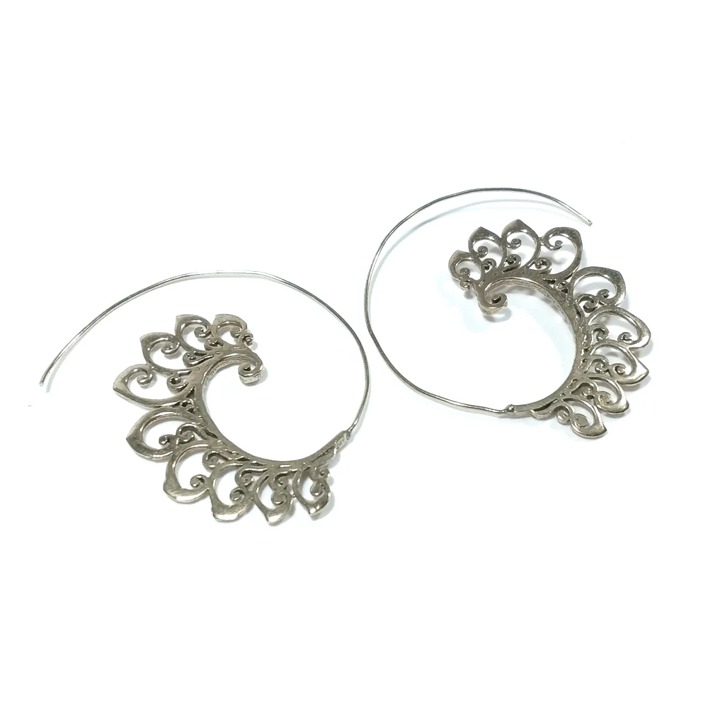 ORECCHINI ETNICI Ottone lucido ORECCHINI | Spirale - Image 3
