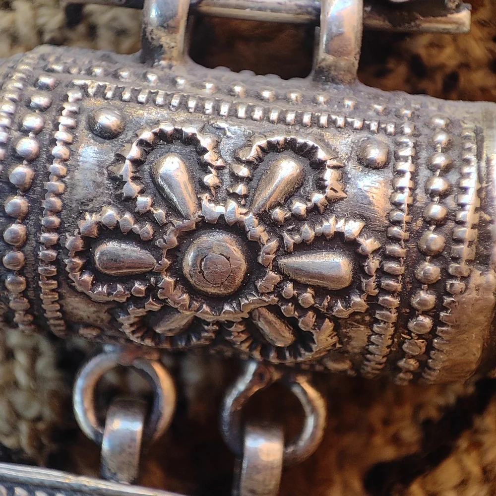 Orecchini GRANDI etnici in argento 925 pietra - RAJPUT - Image 7