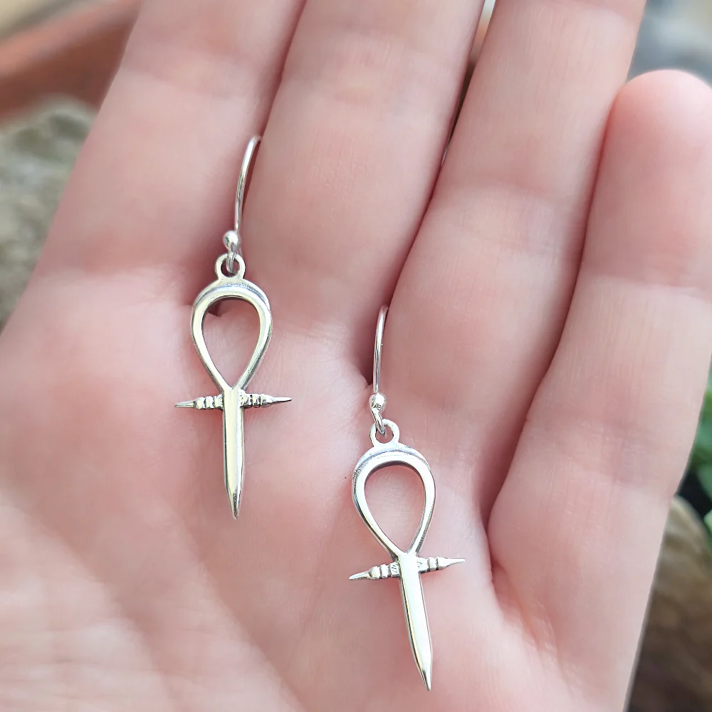 ORECCHINI in argento 925 con Ankh - HATLAY - Image 2