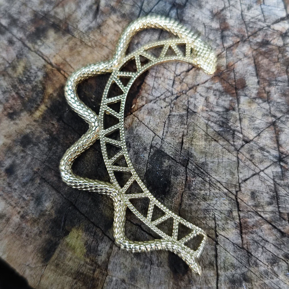 Orecchino elfico in ottone con serpente - SINDARIN - Image 3