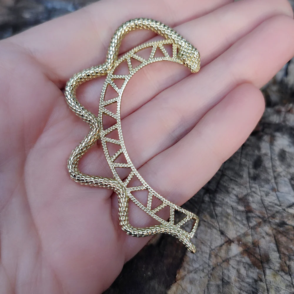 Orecchino elfico in ottone con serpente - SINDARIN - Image 4