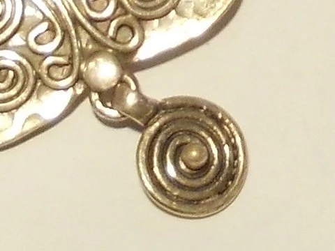 Orecchini etnico in argento antico - ROSSO - Image 3