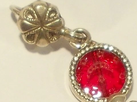 Orecchini etnico in argento antico - ROSSO - Image 6