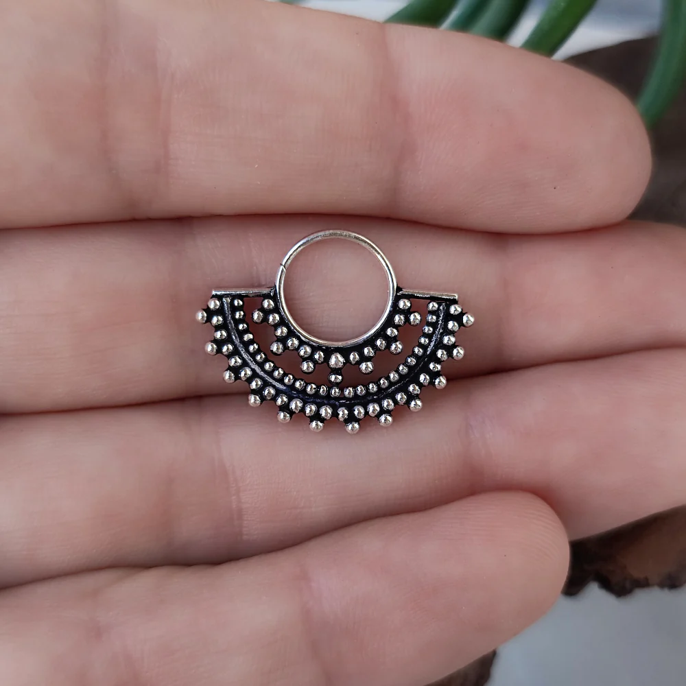 Orecchino SEPTUM in argento 925 brunito - ETNICO - Image 5