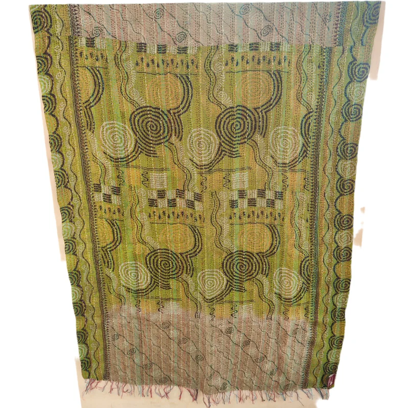 STOLA da donna KANTHA con tessuti vintage misto seta ricamo a mano - MIRIA - Image 11