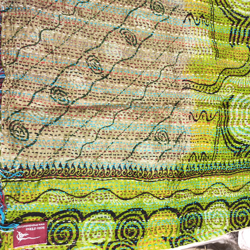 STOLA da donna KANTHA con tessuti vintage misto seta ricamo a mano - MIRIA - Image 7