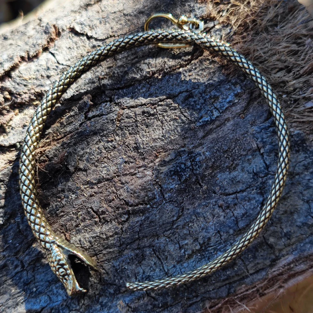 VITTANATH ORECCHINI indiani con serpenti in ottone - Image 5