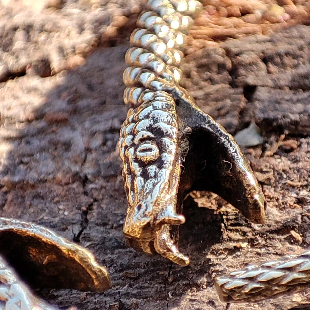 VITTANATH ORECCHINI indiani con serpenti in ottone - Image 6